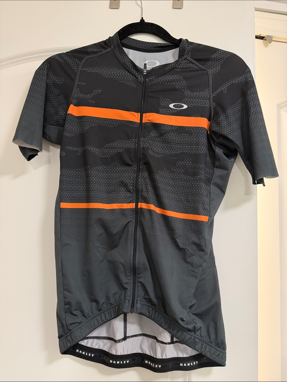 Oakley Black Cycling Jersey with Orange Accents
